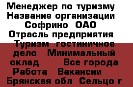 Менеджер по туризму › Название организации ­ Софрино, ОАО › Отрасль предприятия ­ Туризм, гостиничное дело › Минимальный оклад ­ 1 - Все города Работа » Вакансии   . Брянская обл.,Сельцо г.